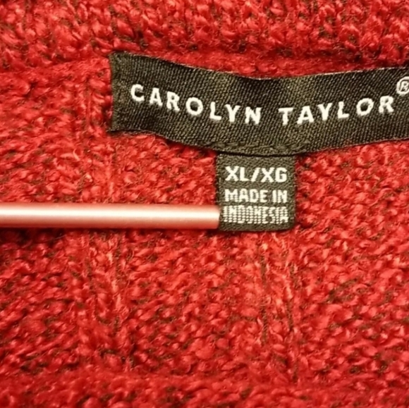 Carolyn Taylor Women's Red Sweater Long Raglan Sleeve Size XL - Picture 9 of 14
